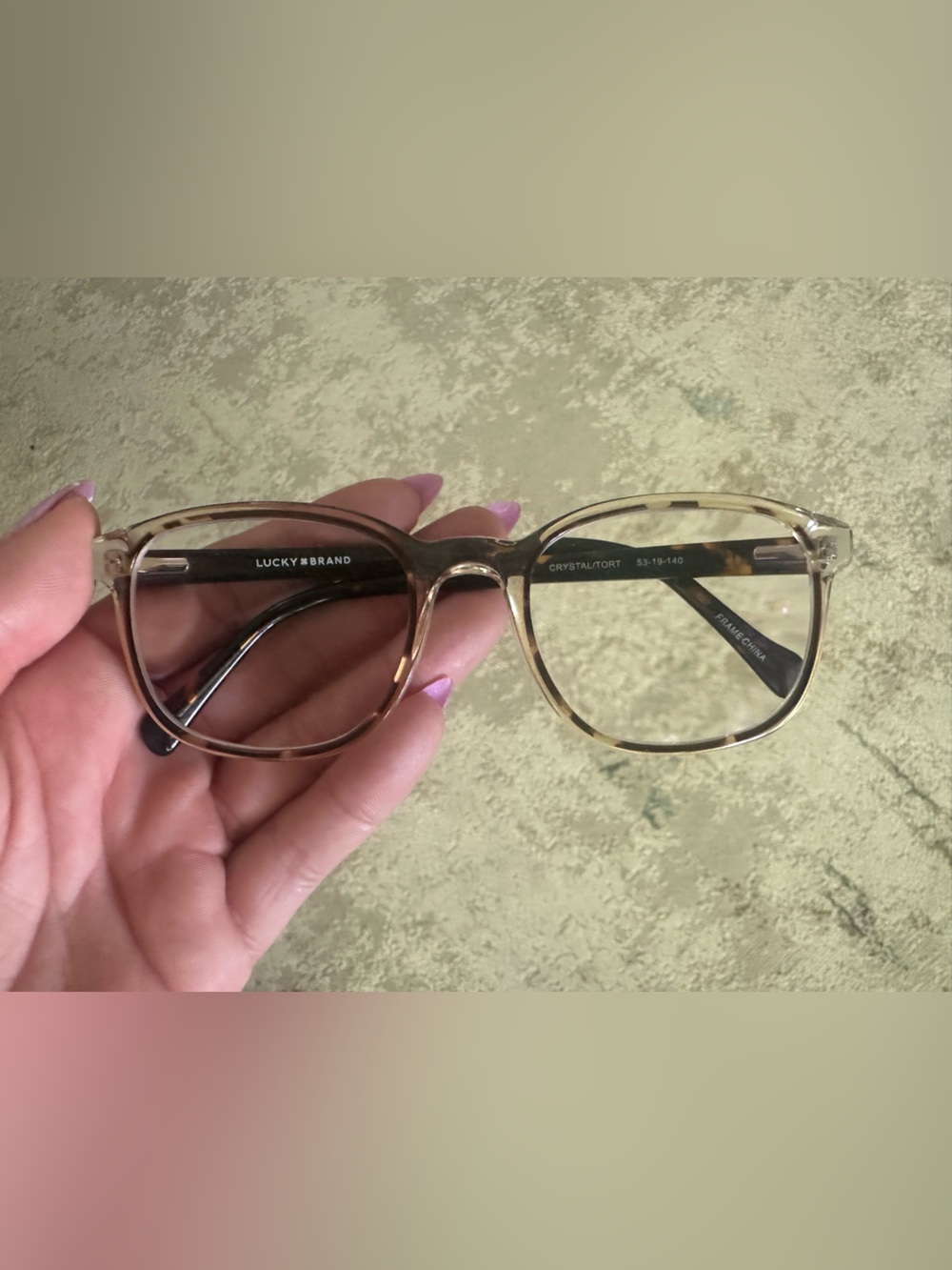 Lucky Brand Women's Clear Brown Tortoise Frame Glasses